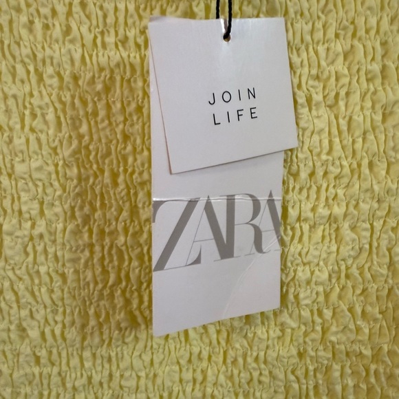 Zara Light Yellow Smocked Dress - Picture 4 of 6